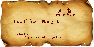 Lopóczi Margit névjegykártya